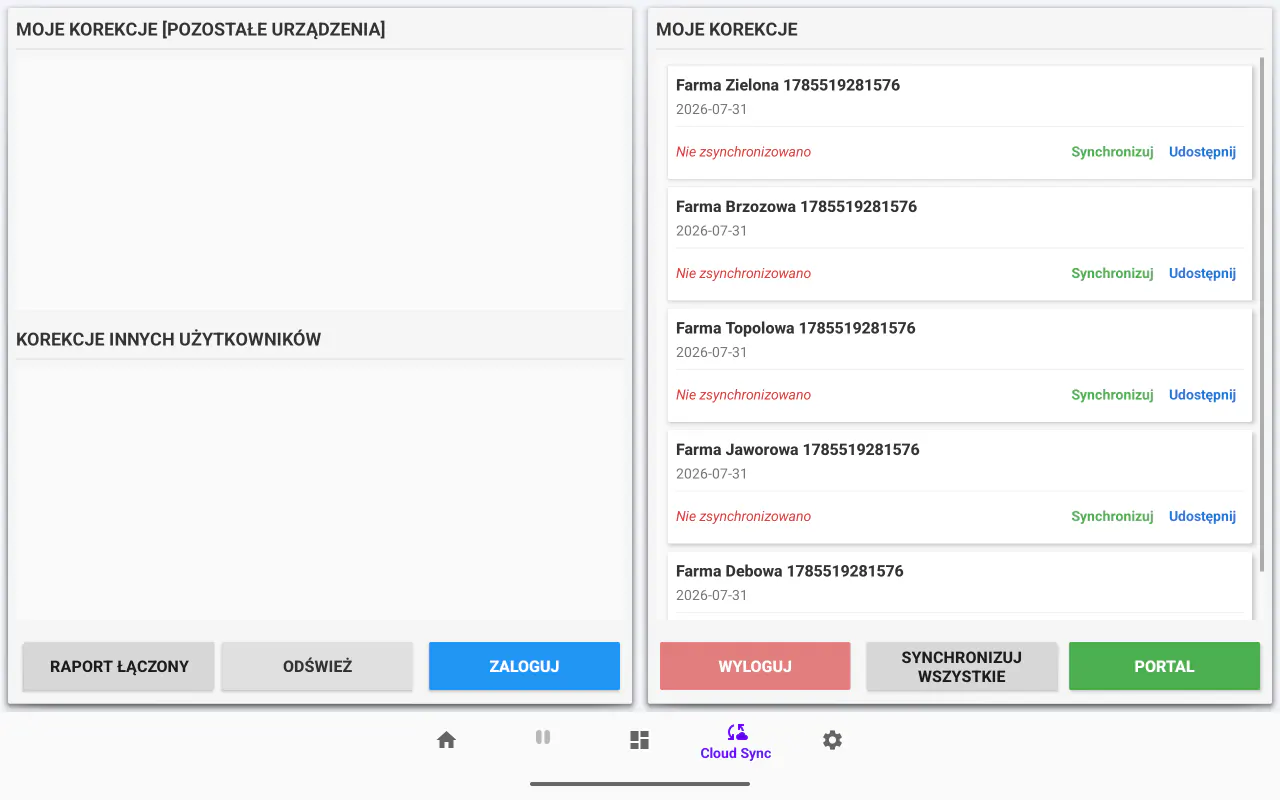 Cloud Sync w aplikacji Cownt — synchronizacja korekcji między urządzeniami i udostępnianie danych hodowcy — Cloud Sync